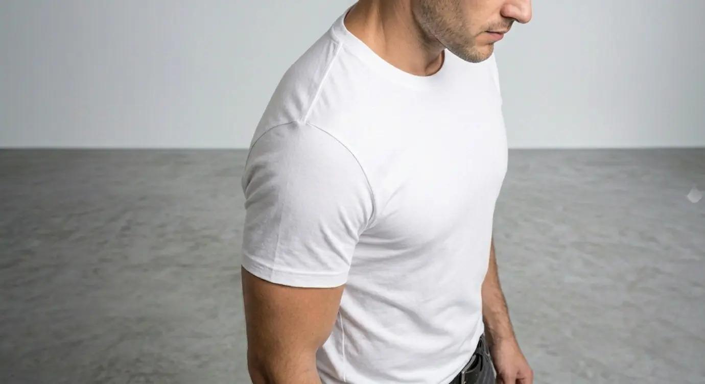 Mens Crew Neck Premium Cotton Sweat-Resistant T-Shirt - Image 3