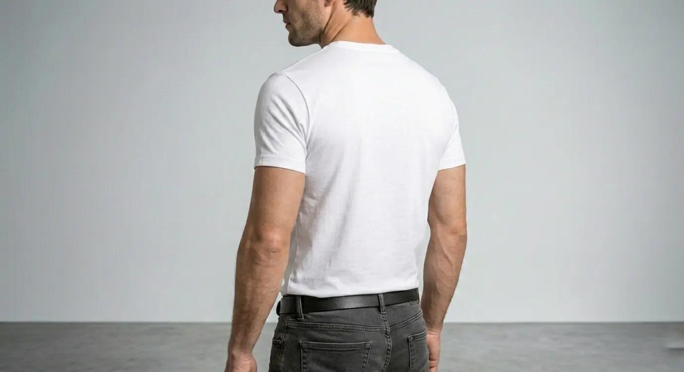 Mens Crew Neck Premium Cotton Sweat-Resistant T-Shirt - Image 4